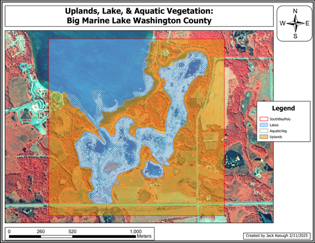 Figure 6: Uplands, Lake, & Aquatic Vegetation Digitized