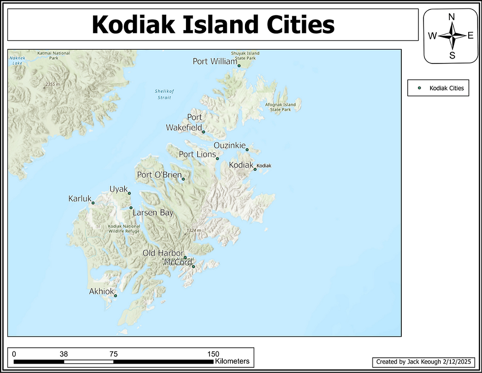 Figure 1: Kodiak Island Cities