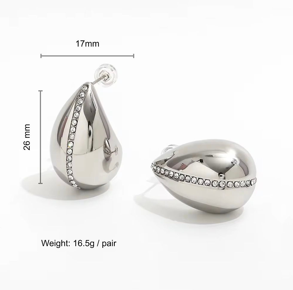 Thumbnail: Kuona Waterdrop Line Zirconia Earring