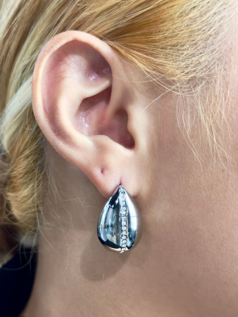 Thumbnail: Kuona Waterdrop Line Zirconia Earring