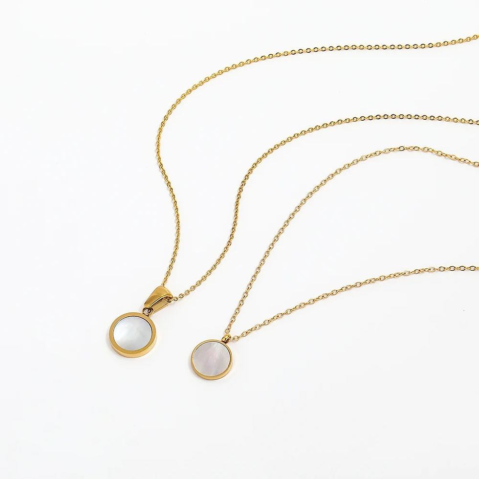 Thumbnail: Kuona 18K Gold-Plated Round Shell pendant necklace 