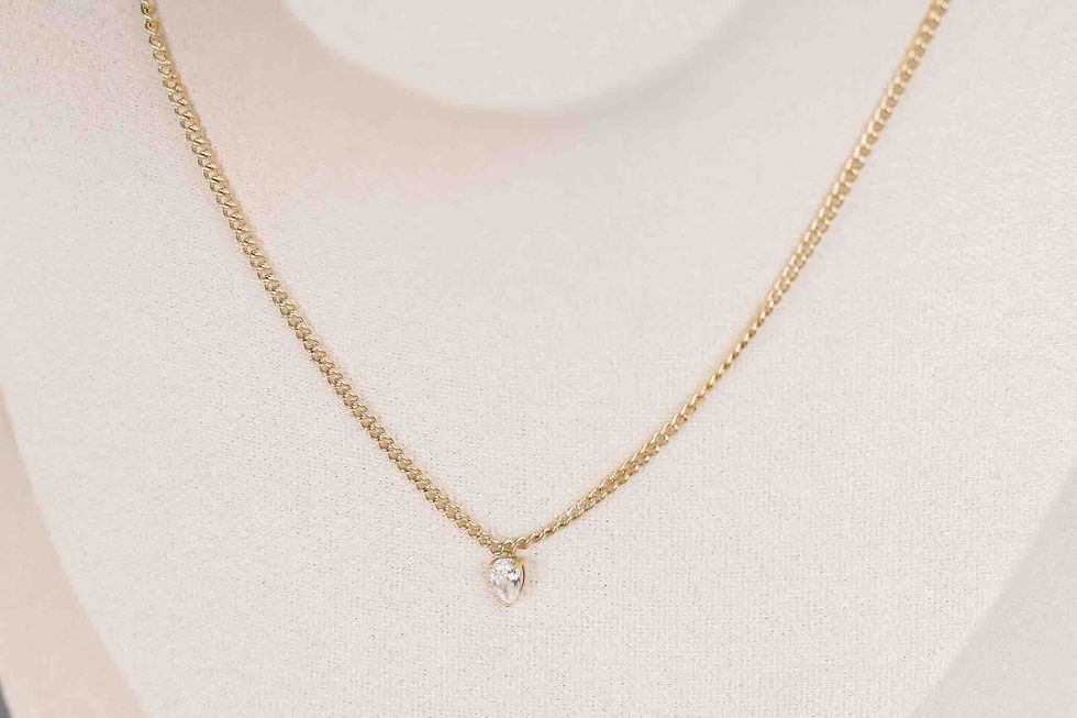 Thumbnail: 18K Gold Plated Waterdrop Zircon Chain Necklace