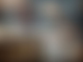 Person interacts with virtual screens displaying furniture designs. Multiple phones are on a table. Split scene shows "Before" and "After."