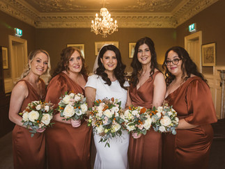 a bride and her bridesmaids in the bridal suite at the Maryborough Hotel in cork
