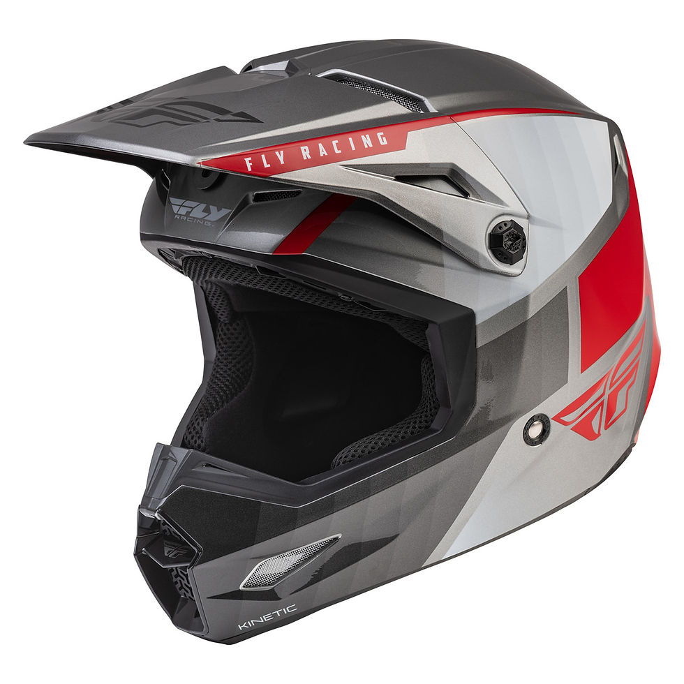 Fly Racing Kinetic Drift Helmet - charcoal/lite grey/red