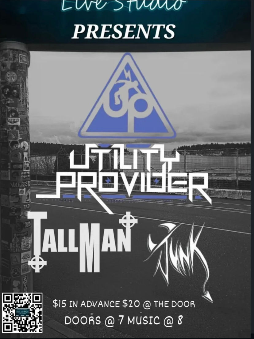 Utility Provider, Tallman, Junk - Punk/metal show All ages + Bar w/ ID 