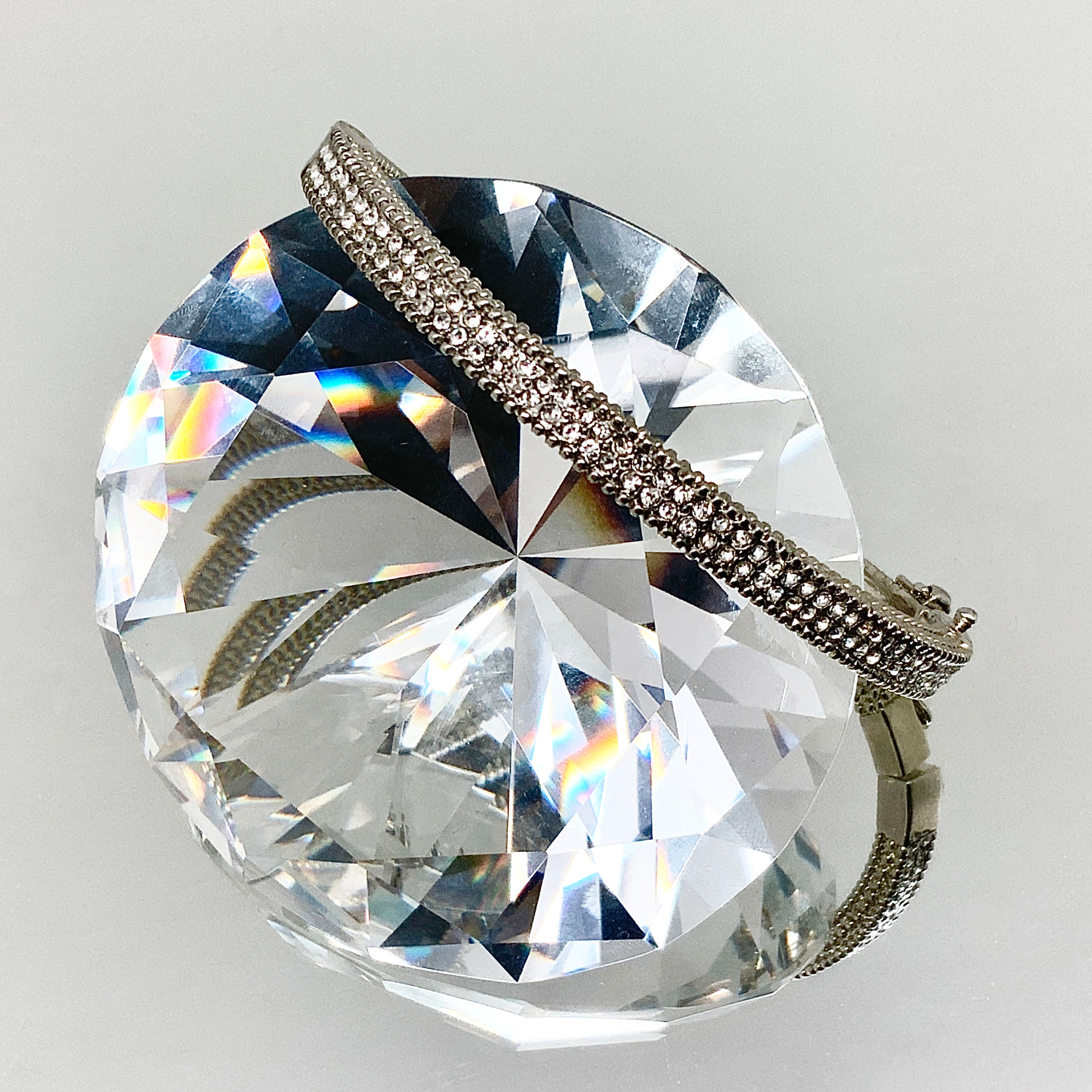 Premium Crystal 2 Row Crystal Bangle