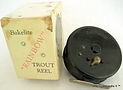 2- Rainbow Bakelite vintage Fly reel & Box