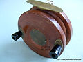 Smith/Jones Cedar wood & Brass 4 inch Nottingham vintage fishing reel