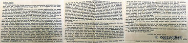 Dawson fly reel specfication pamphlet