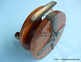 Smith/Jones Cedar wood & Brass 6 inch Nottingham vintage fishing reel made by Marty Smith