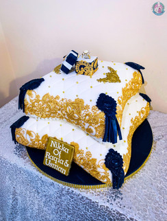 Gold Lace Pillow Cake