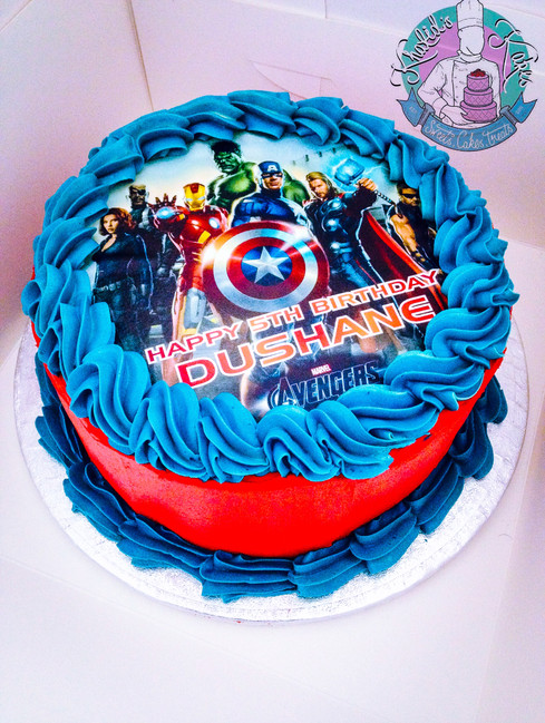 Superhero Buttercream cake.