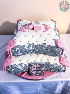 Silver Lace Pillow Cake.