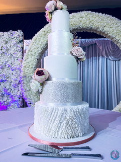 5 Tier Ruffle Wedding Cake.