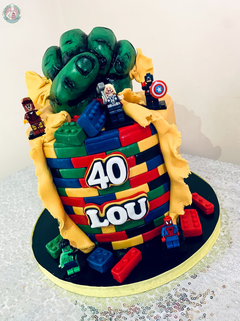 Lego Marvel Cake.