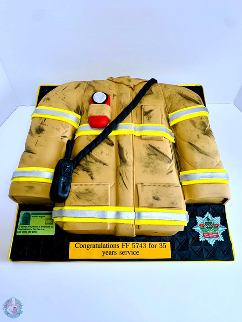 Fireman's shirt cake.
