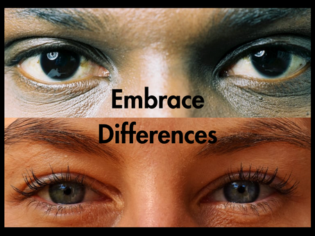 2 sets of eyes with "Embrace Differences" typed in between them
