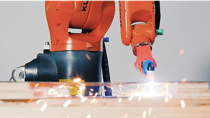 robot kuka doing plasma cutting