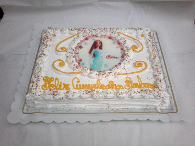 Tarta con la oblea de barbi.