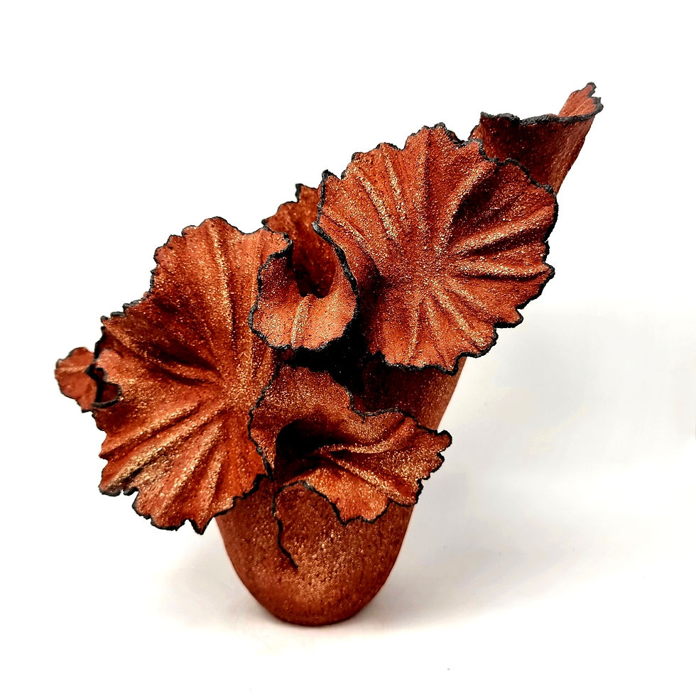 Thumbnail: Wave Red Stonewear Sculpture // 181 sold
