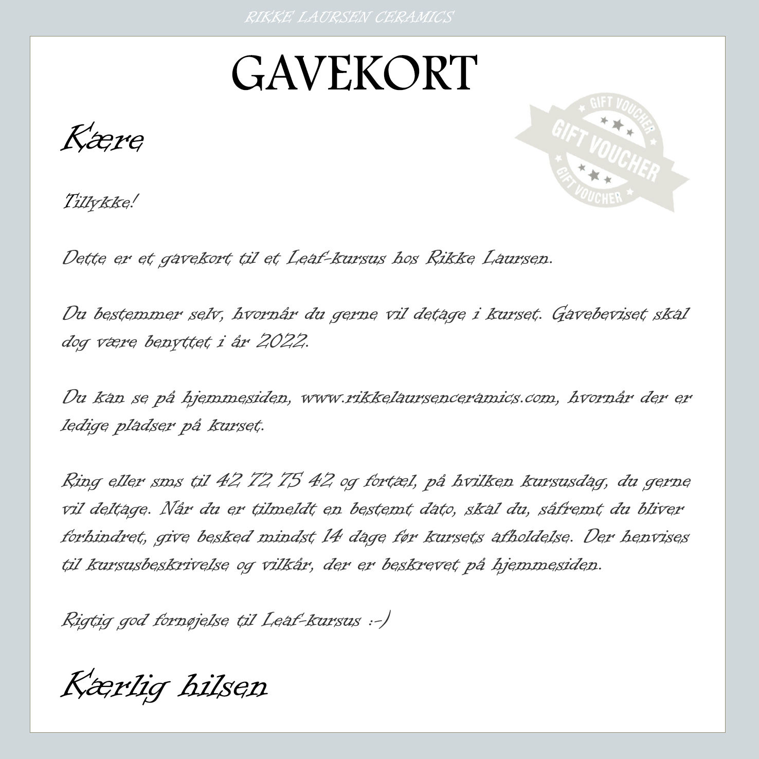 Gavekort Leaf-Kursus