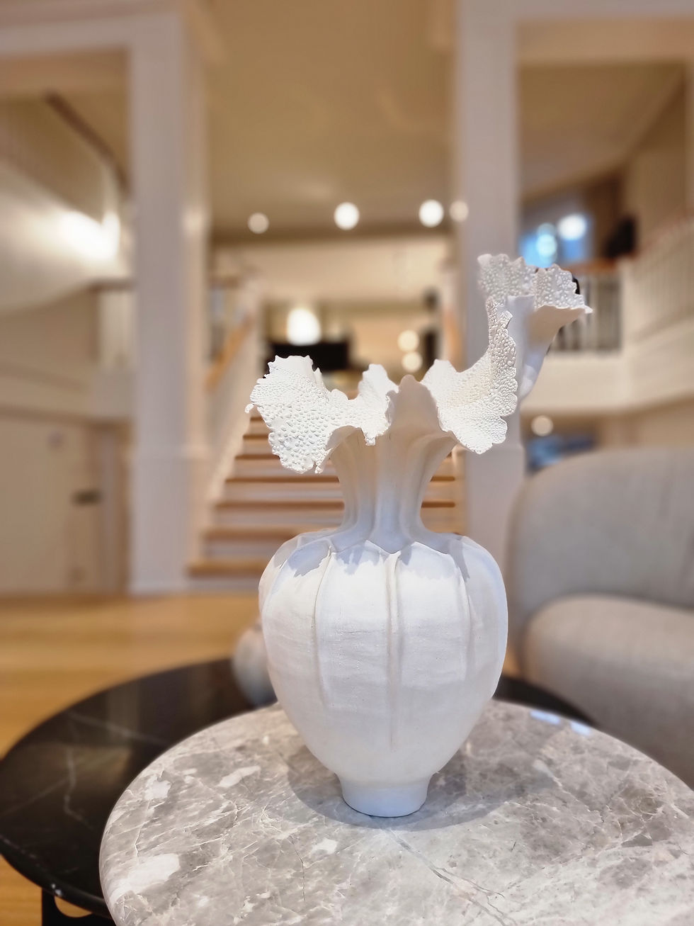Thumbnail: Tall Bouquet vase, paperporcelain //093 solgt