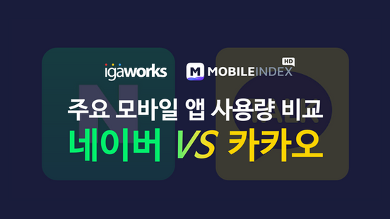 네이버 VS 카카오, 주요 모바일 앱 사용량 비교