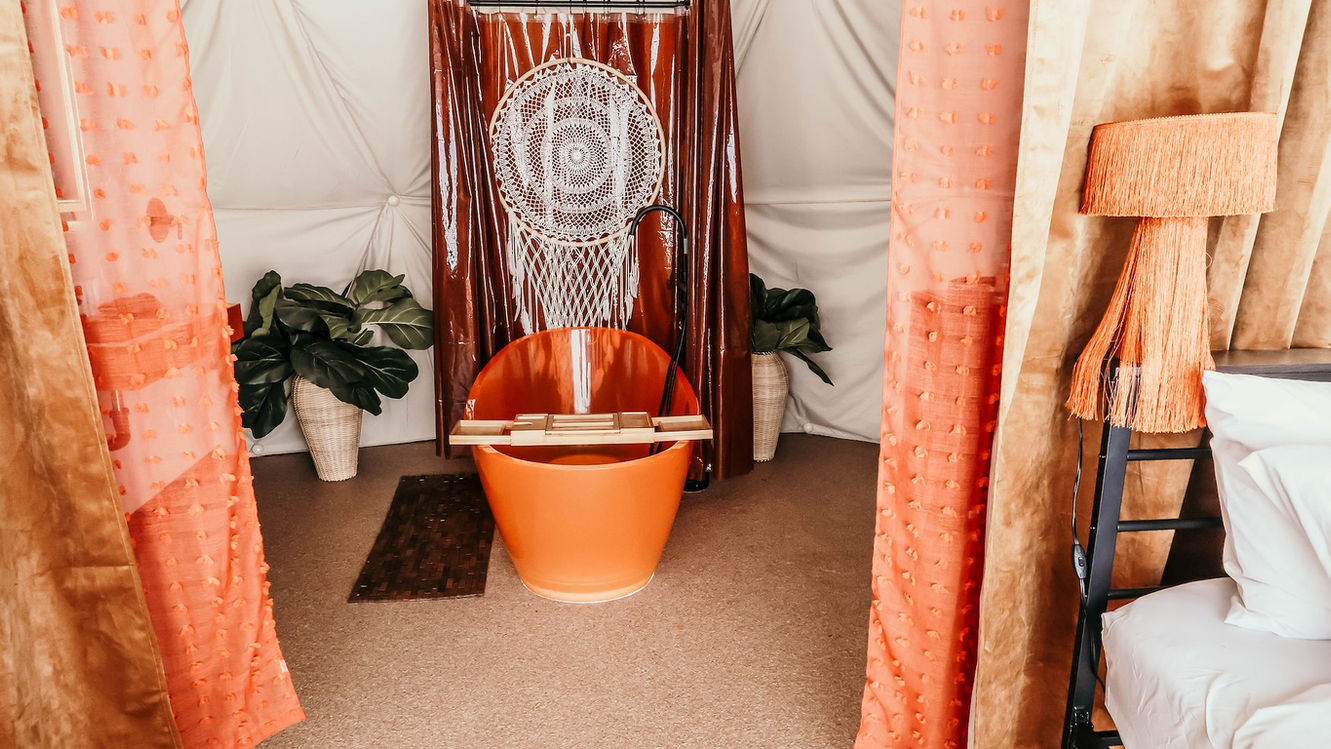 orange bathtub