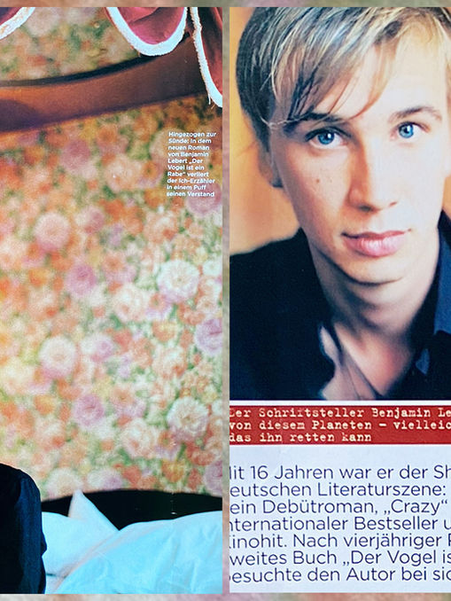 Das ist ein Artikel über den Autor Benjamin Lebert im Magazin "Max" aus dem Jahr 2003. 
