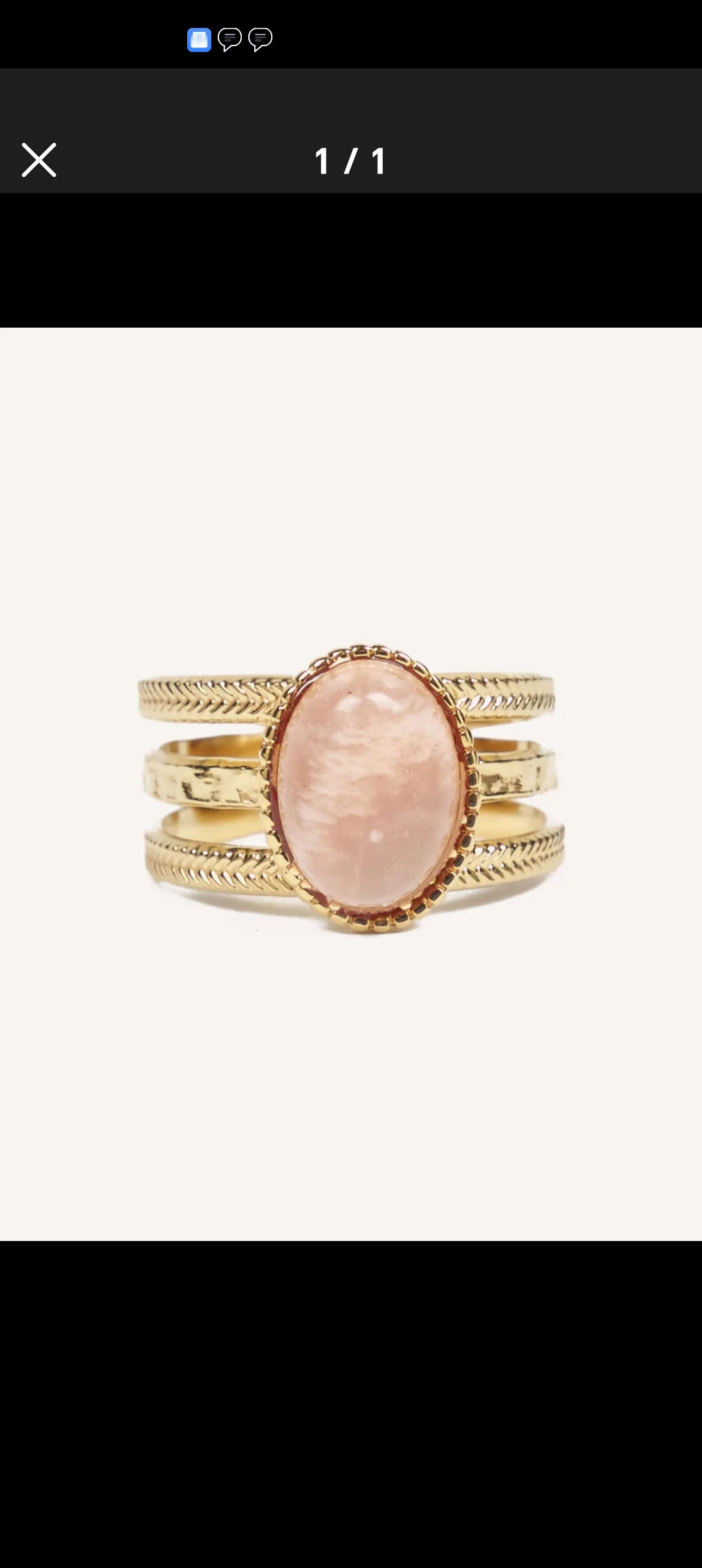 Bague dorée pierre rose