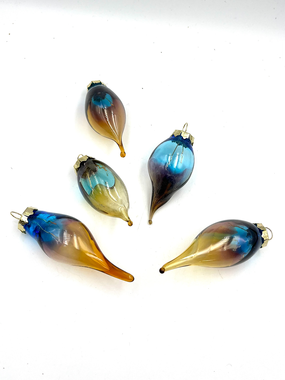 Miniature : Gouttes « Nuances dorées » petites / verre soufflée 