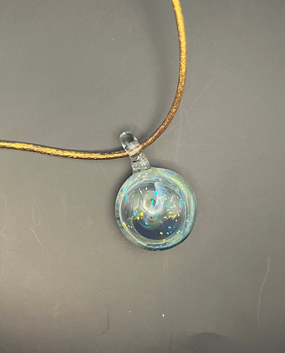 Miniature : Collier «  Plancton étoilé »/ verre filé