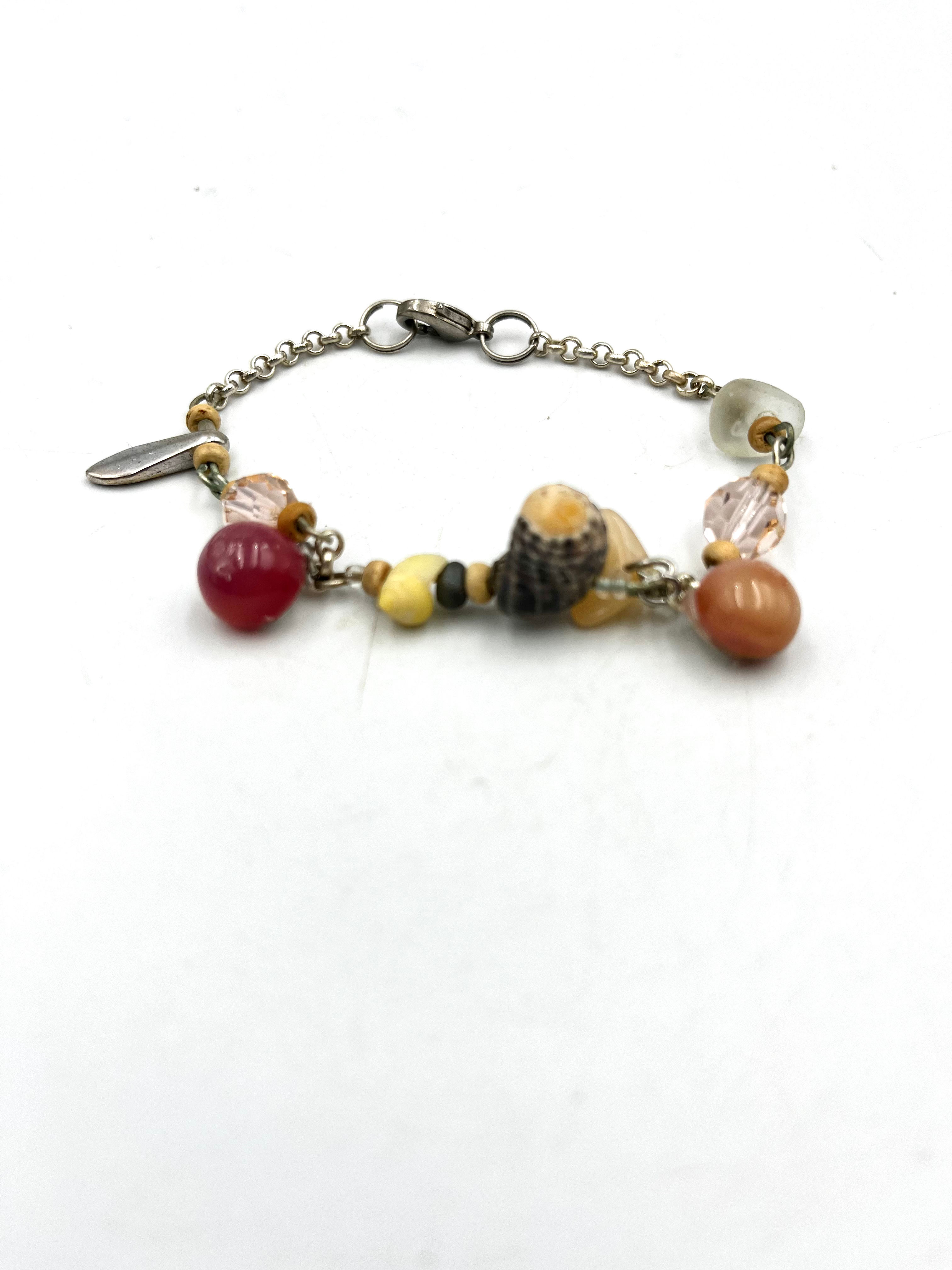 Bracelet «  Rivage rosé »/ verre filé