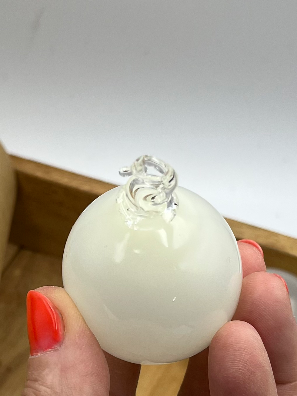 Miniature : Boules « Lactees  »/ verre soufflé 