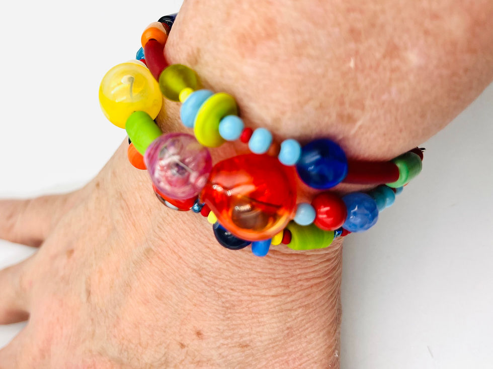 Miniature : Bracelet « Marée vive »/ verre soufflé et filé