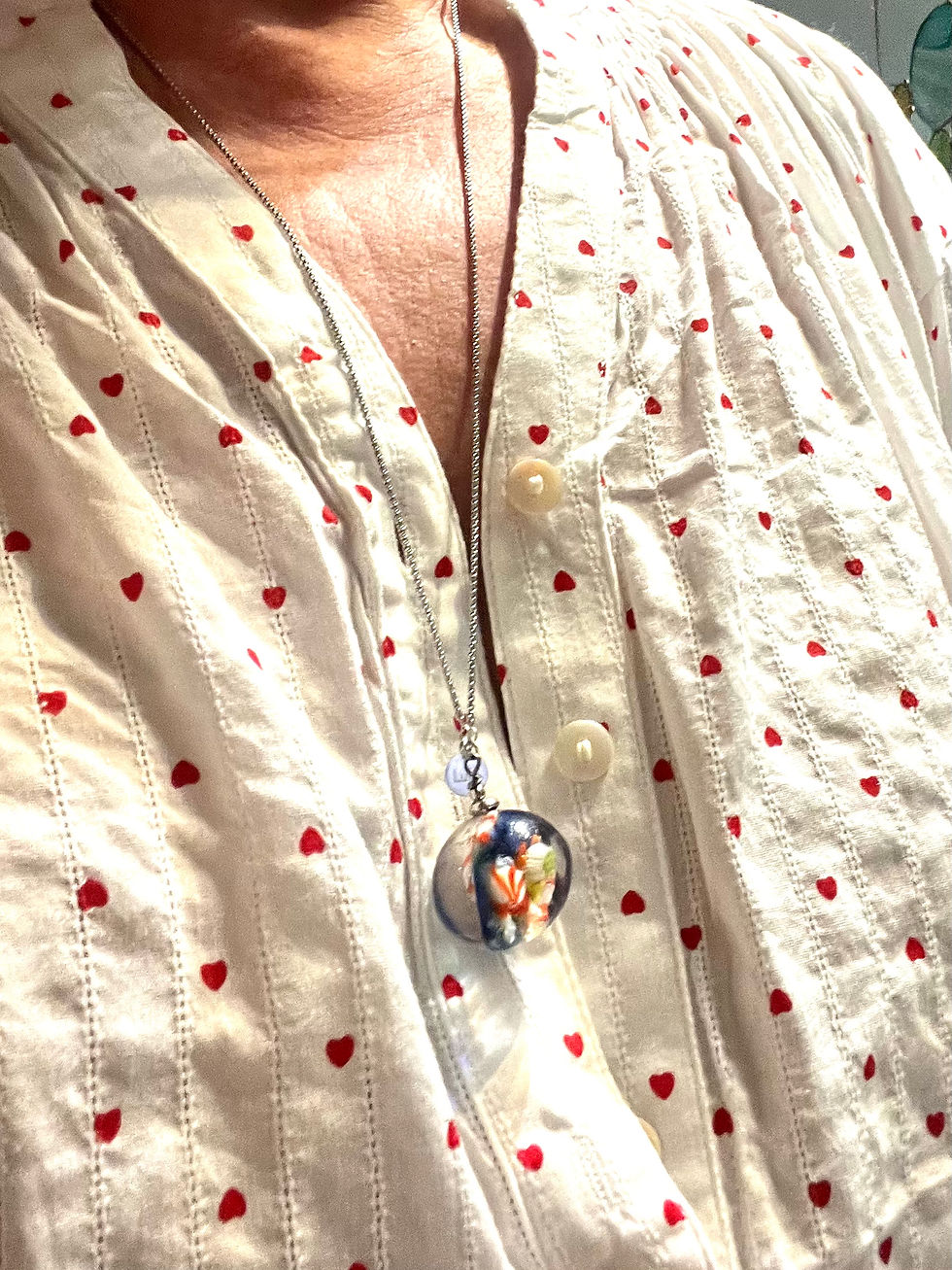 Miniature : Collier « Récif imaginaire »/ verre filé
