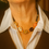 Miniature : Collier « Larmes du couchant »/ verre filé 