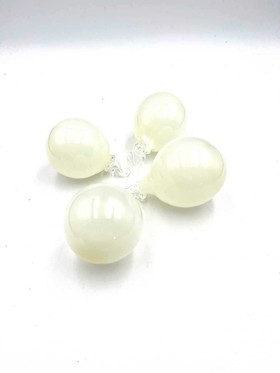 Miniature : Boules « Lactees  »/ verre soufflé 