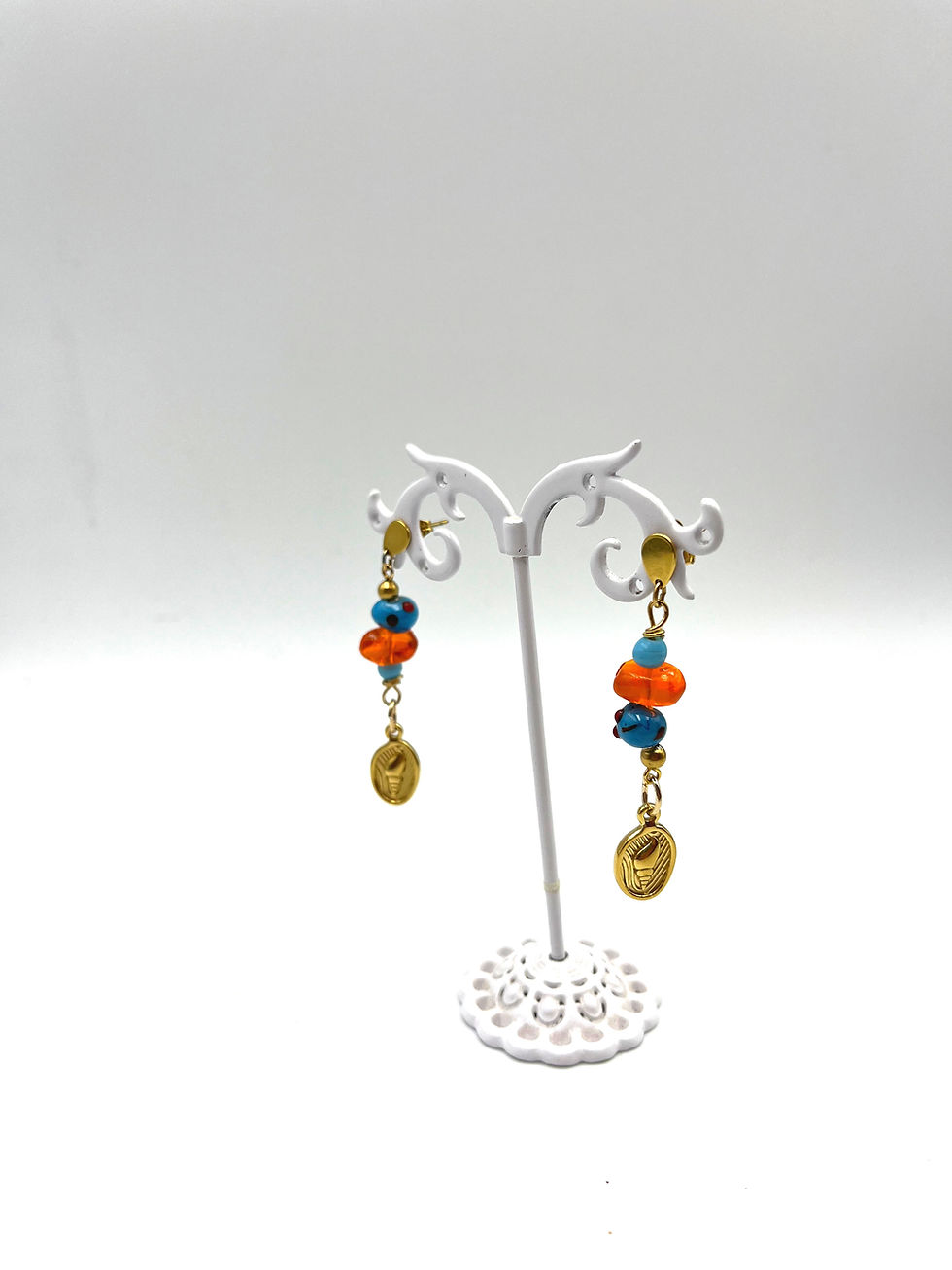 Miniature : Boucles d'oreilles " Coquillage et sable chaud"/ Verre filé