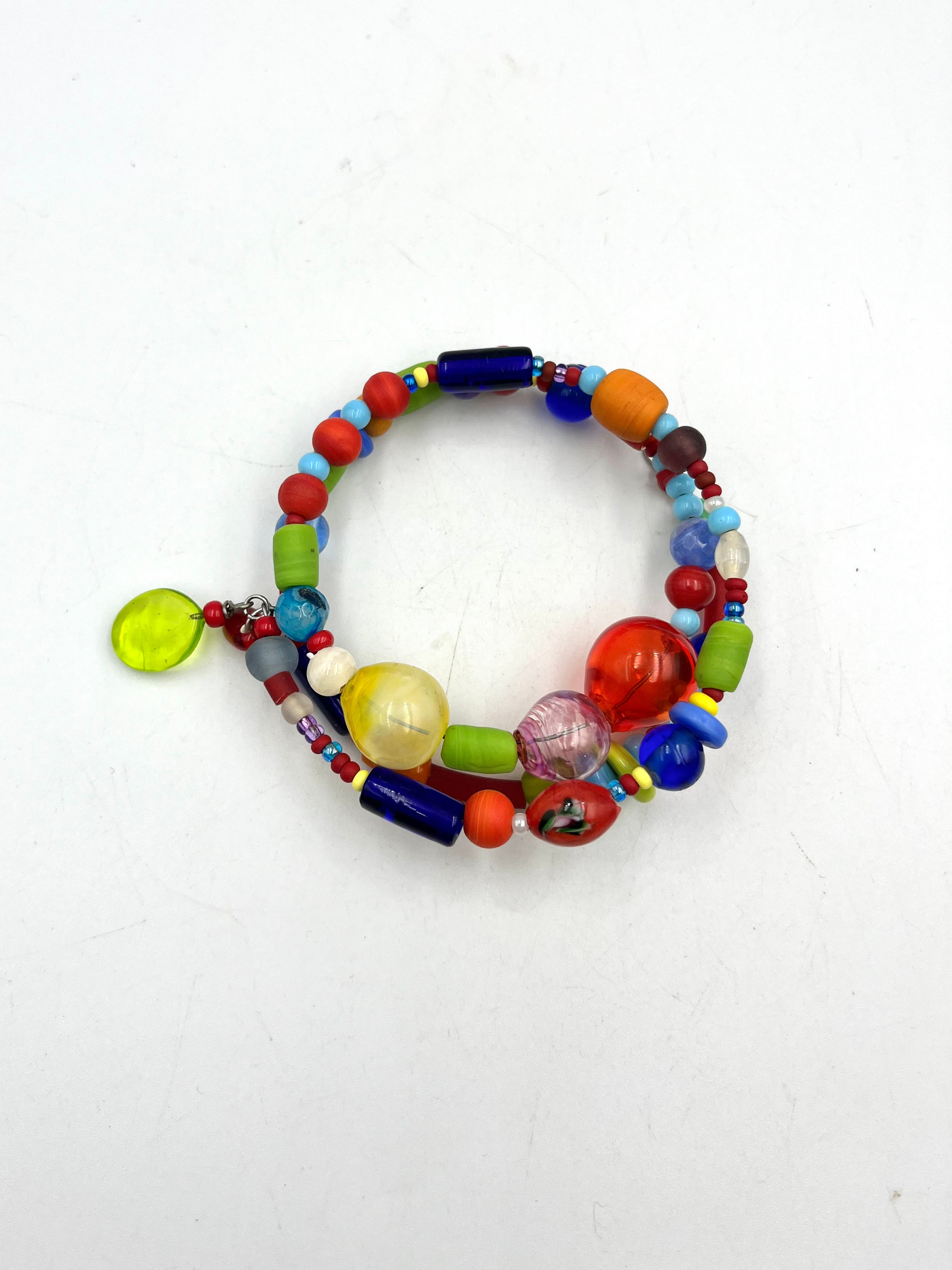 Bracelet « Marée vive »/ verre soufflé et filé
