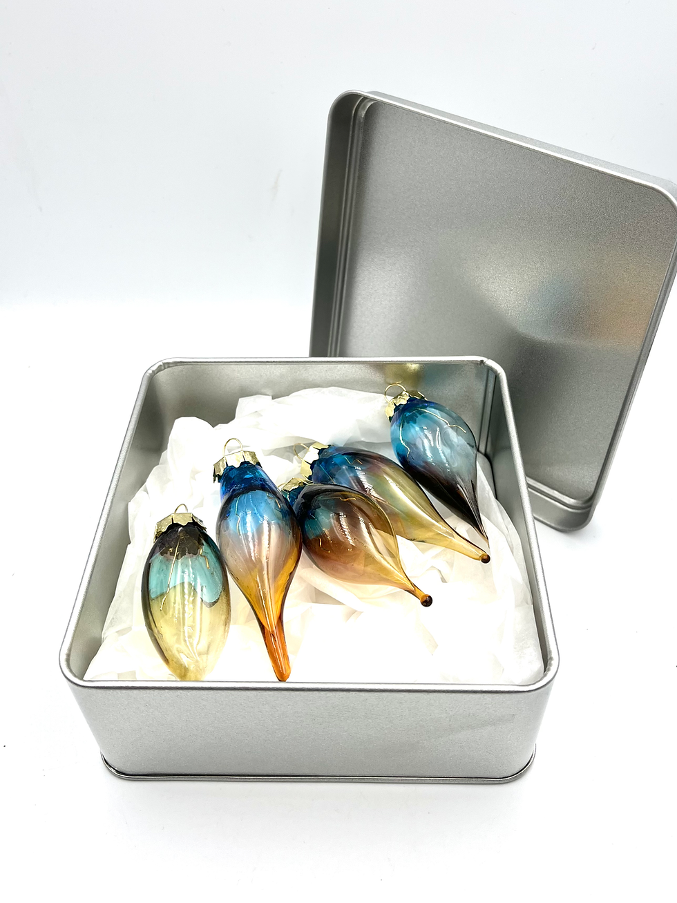 Miniature : Gouttes « Nuances dorées » petites / verre soufflée 