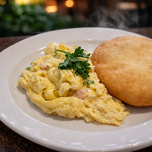 Fried Bake with 2 Scrambled Eggs