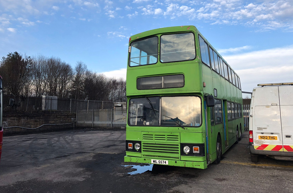 Bus with blue sky