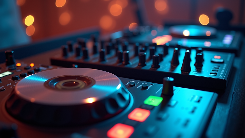 Close-up view of high-quality DJ sound equipment setup