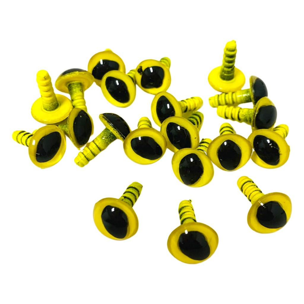 Olho de Trava Gato Amarelo 11mm - 10 unidades