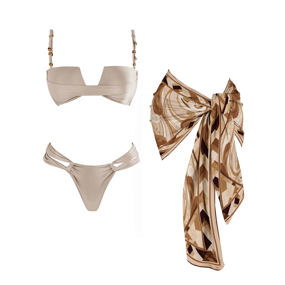 Thumbnail: Bandeau 3Pcs Biquini Sexy Bikini Women Swimsuit Push Up Swimwear Female Strappy 