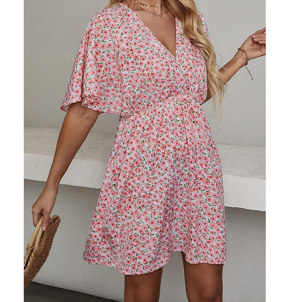 Thumbnail: 2024 Europe and the United States spring and summer new women's dress print V-ne