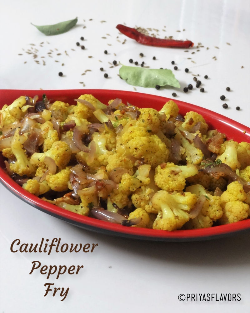 CAULIFLOWER PEPPER FRY / GOBI PEPPER FRY / PEPPER GOBI