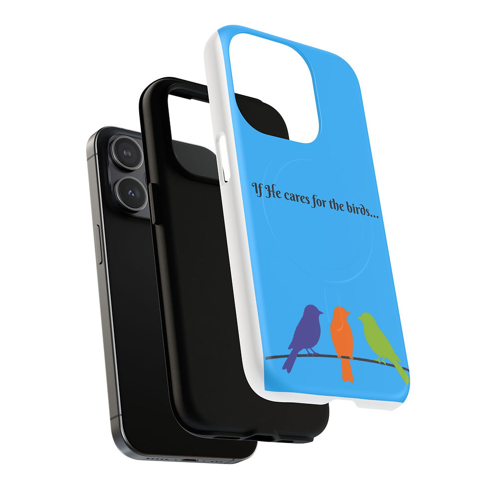 Thumbnail: Birds On A Wire Magnetic Phone Case — 'If He cares for the birds...' 